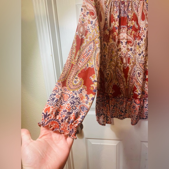 Knox Rose Red Paisley Print Blouse size small - Picture 5 of 7
